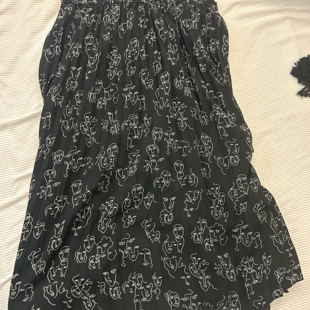 Black Patterned Women's Skirt